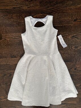 NWT BD Junior White Sparkle Tank Dress